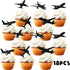 LETLIMIT 18pcs Black Glitter Silhouette Airplane Dessert Cupcake Topper Aviation Flying Theme Decorations Baby Shower