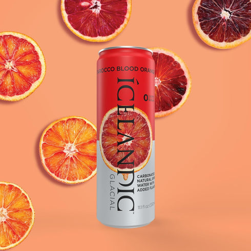330 ml 11.1 Oz (Pack 10) Icelandic Glacial Sparkling Water, Tarocco Blood Orange, / Fl Cans