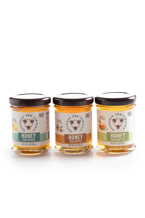 Set 3 Oz Set 3 Set Savannah Bee Everyday Honey Sampler - Sampler in Bottles - Honey for Coffee, Tea, and Cheese Boards