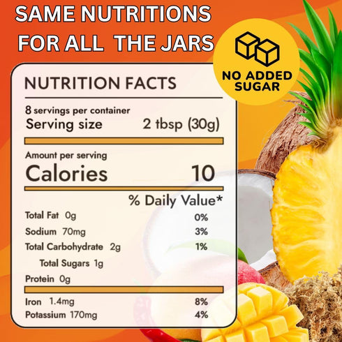 Set 3 24oz Biolore Sea Moss Gel of Total Flavored Superfood with Natural Electrolytes Mango-Pineapple, Pina Colada