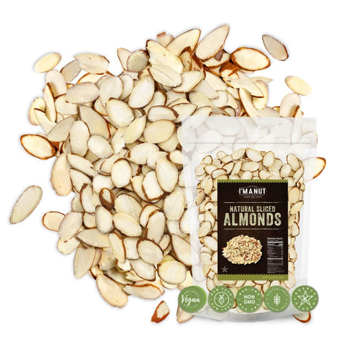Premium Raw Unsalted Sliced Almonds 16oz (1 lb) | Superior Gourmet Quality