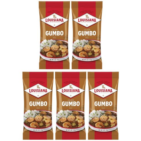 Louisiana Base Gumbo, 5 Ounce (Pack of 5), Authentic Delicious Gumbo, Just Add Your Choice of Meat