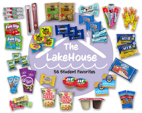 Package 56 Count Pack Packages College Care for Guys Girls - Snack Box Variety - Care for College Students - Dorm