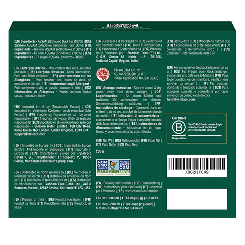 (100 Count) VAHDAM, Assam Exotic Black Tea Bags High Caffeine, Gluten Free, Full Bodied | Pyramid Tea Bags | Strong