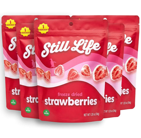 Still Life Freeze-Dried Organic Sliced Strawberries, Real Fruit Snack, Single-Ingredient, No Sugar