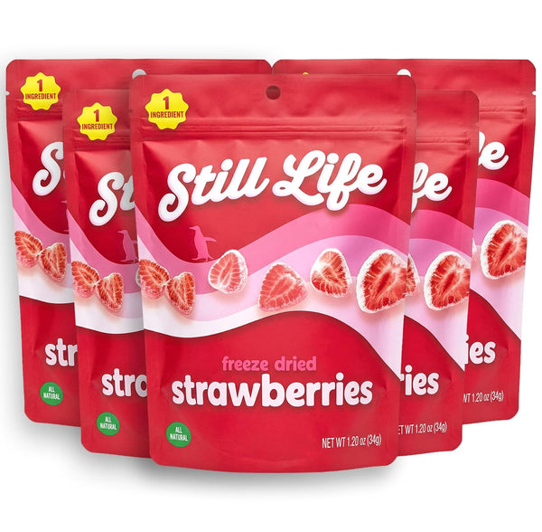 Still Life Freeze-Dried Organic Sliced Strawberries, Real Fruit Snack, Single-Ingredient, No Sugar