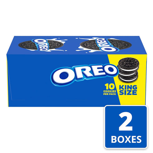 20 Packs (2 10 Pack) OREO Chocolate Sandwich Cookies, King Size, Snack Boxes, Cookies Per
