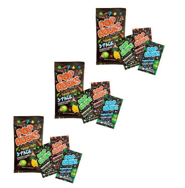 Pop Rocks Popping Candy 3-Pack - Watermelon, Strawberry, Tropical Punch Flavors