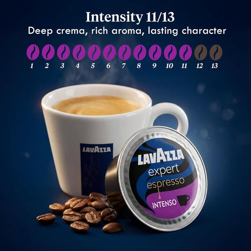 72 Count Lavazza Expert Espresso Intenso Capsules Dark Roast Coffee Pods with Arabica & Robusta Blend Bold Flavor