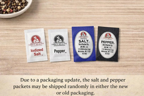 Generic Packets 250 Pack 250 Pack 500 Packets, 250 Salt and Pepper - Iodized Salt, Pepper Combo, Total Individual