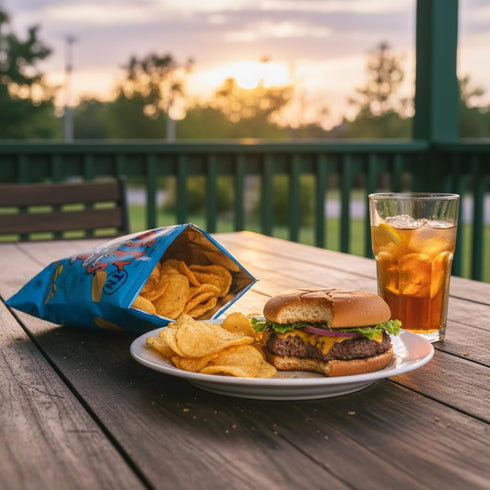 Summer 100% 7oz Pack 2 Tasty Nates Beef Tallow Potato Chips Burger Flavor, Kettle Chips Fried in Beef Tallow, Seed Oil