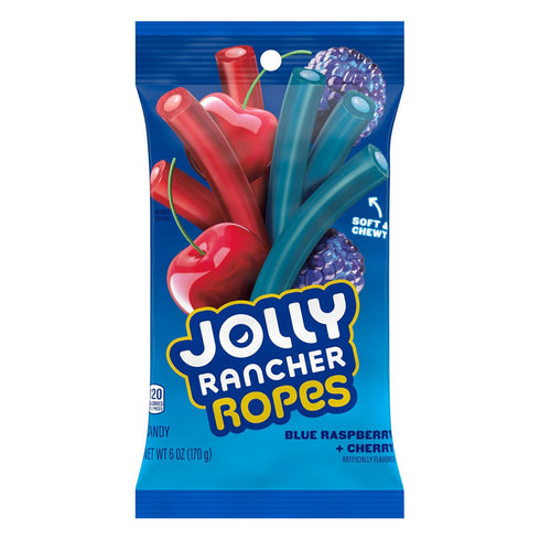 6 oz JOLLY RANCHER Ropes Blue Raspberry and Cherry Flavored Candy Bag