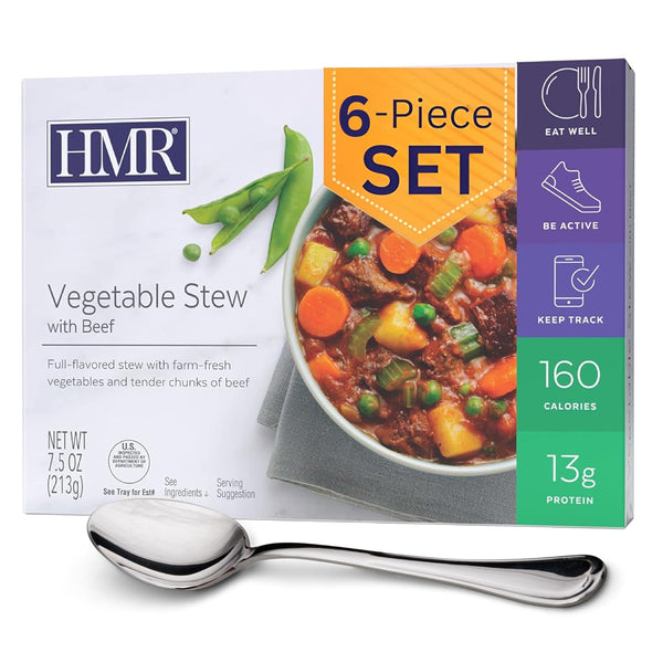 HMR Entrees Meals 6-Pack Vegetable Stew with Beef | Low Calorie Microwave