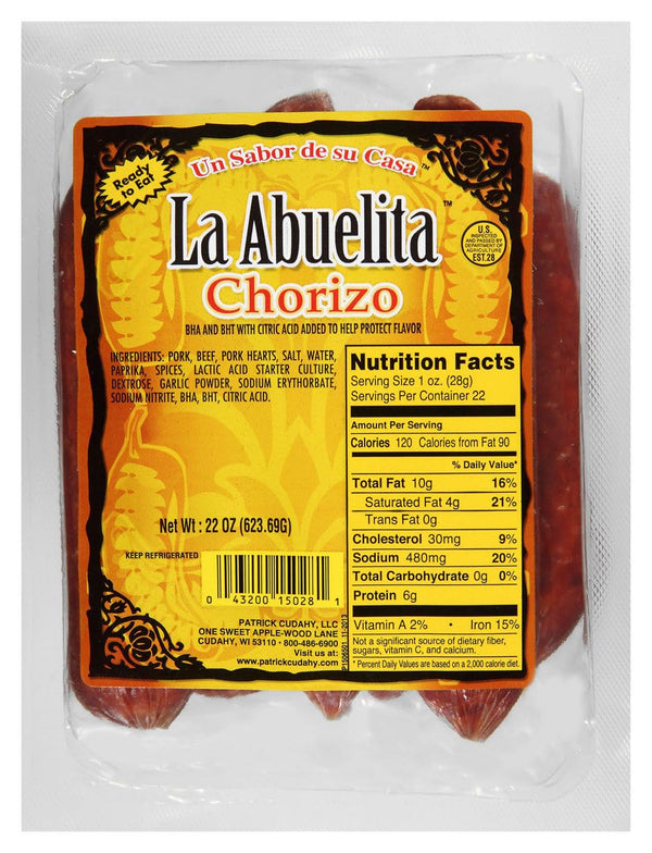 La Abuelita , Chorizo Sausage, 22 Ounce