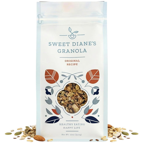 Sweet Diane's Sweet Dianes Granola Standard Size (12 oz): Organic, Low-Sugar, High-Fiber, Gluten-Free, Vegan,