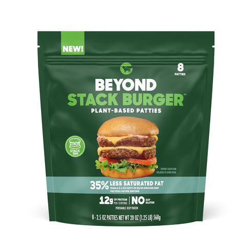 Beyond Meat Stack Burger Plant-Based Patties, 2.5 Ounce Each (Pack of 8)