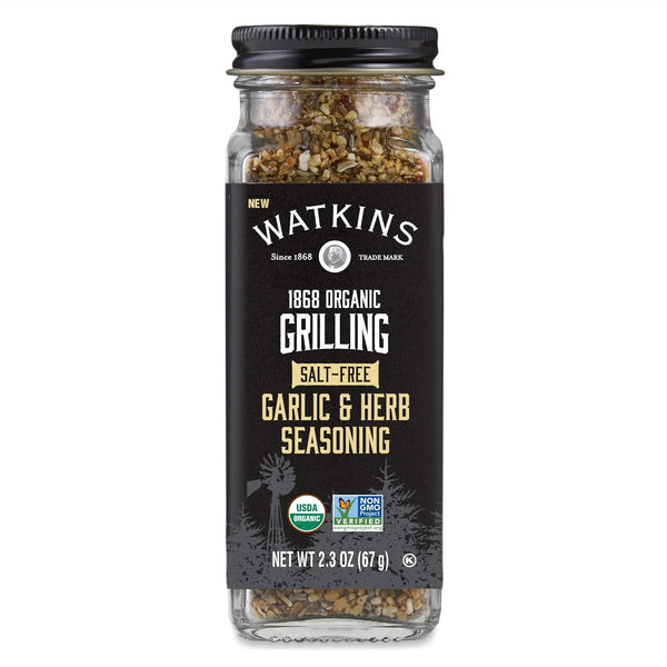 Watkins Salt-Free Organic Garlic & Herb Seasoning, 2.3 oz, 1-Pack