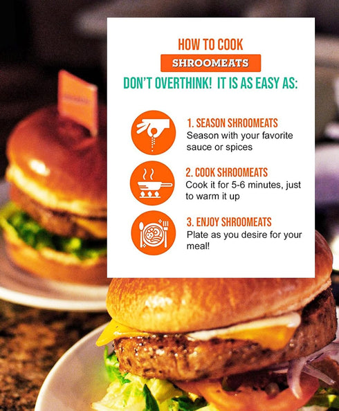 8 8.0 Oz x2 Vegan Shroomeats Mushroom Burger Patties - High Protein Meat Substitute from Shiitake Mushrooms - Non-GMO