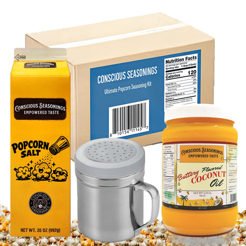 Ultimate Popcorn Seasoning Kit Popcorn Seasoning Salt 35oz, Buttery Coconut Oil 32oz
