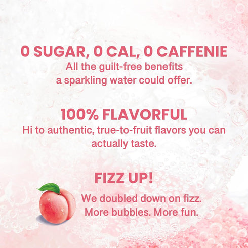 11.16 oz (Pack 12) CHI FOREST Sparkling Water Beverage, Peach & Grape drinks, Zero Sugar or Artificial Flavor, fl Cans
