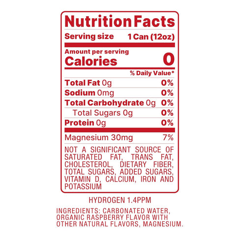 12 Pack (12oz oHy Hydrogen Sparkling Water Magnesium & Antioxidant Hydration, Zero Sugar, Zero Calories, Raspberry