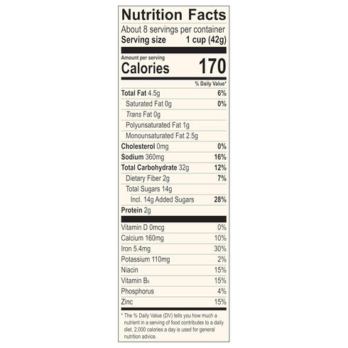 Mom's Best 11.5 OZ (Pack 8) Honey Grahams Breakfast Cereal, Honey Graham Cereal Made with Real Honey, No High-Fructose