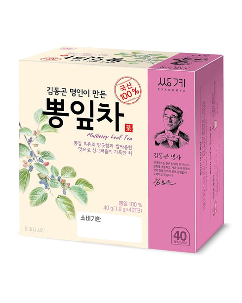Ssanggye Wild Mulberry Leaves Tea, 1.0g X 40 Tea Bags, Premium Korean Herbal Tea, Caffeine-free