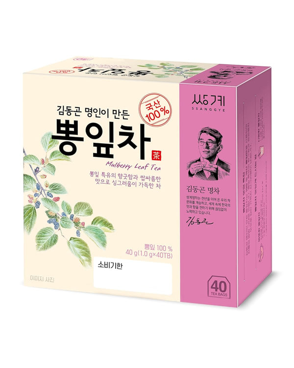 Ssanggye Wild Mulberry Leaves Tea, 1.0g X 40 Tea Bags, Premium Korean Herbal Tea, Caffeine-free