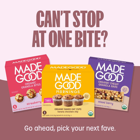 0.85oz MadeGood Double Chocolate Soft-Baked Cookies, Each, Organic Snacks