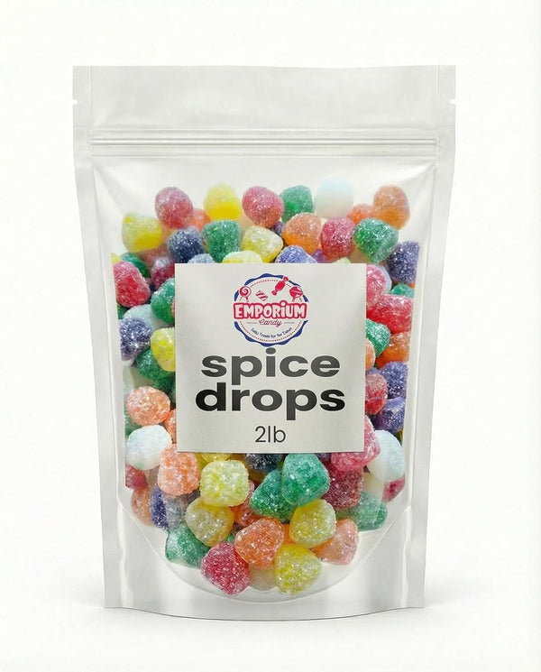 EMPORIUM CANDY TASTY TREATS FOR THE TUMMY Spice Drops Gumdrops Candy 2 lb Old Fashioned Assorted Spice Jellies, Chewy
