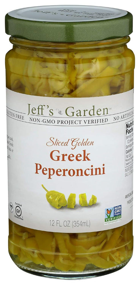 Jeff's Naturals Sliced Golden Greek Peperoncini - 12 oz