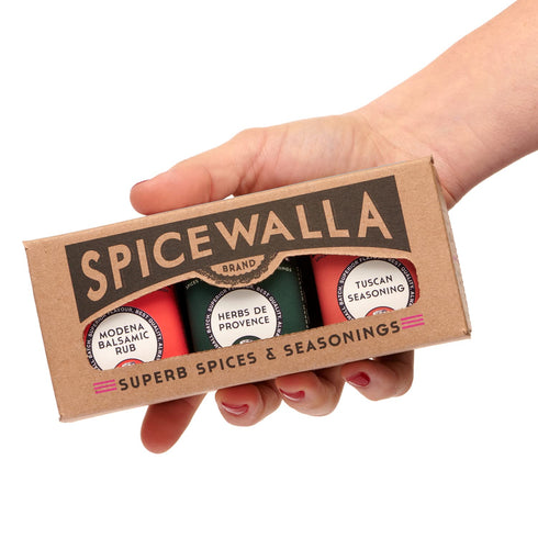 Spicewalla Mediterranean Seasoning 3 Pack | Modena Balsamic Rub, Herbs de Provence, Amore Italian Seasoning Gift Set