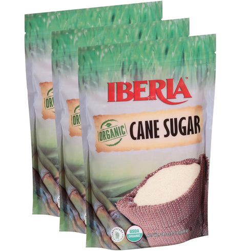 Iberia Organic Premium Cane Sugar, 1.5 lb. (Pack of 3) 100% Natural,