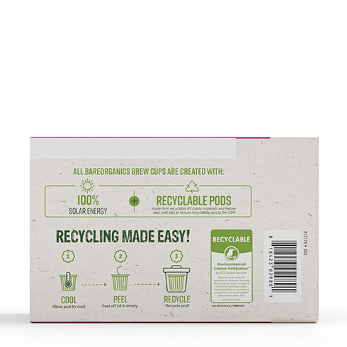 BareOrganics Radiant Tea Pods with Superfoods & Probiotics, USDA Organic, Vegan, Non-GMO, 10ct