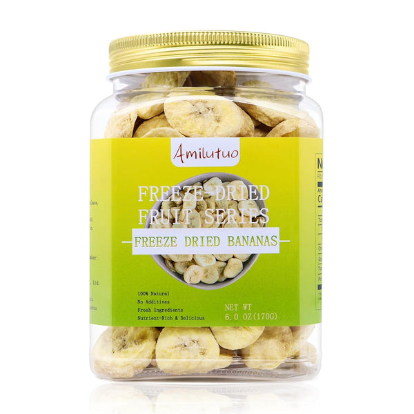 Freeze Dried Bananas, 6OZ/170G Freeze Dried Fruit, Drie-d Banana Chips Natural, No