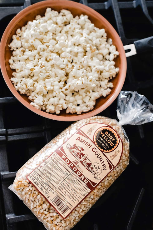 Amish Country Popcorn, 2 lb Bag of Baby Yellow Non-GMO Gluten Free Popcorn Kernels