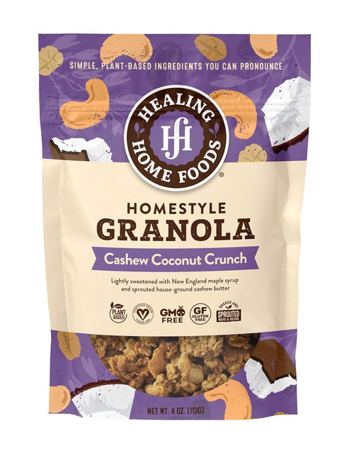 Healing Home Foods Cashew Coconut Crunch, Gluten Free Granola Mix Made with Coconut, Cashews &