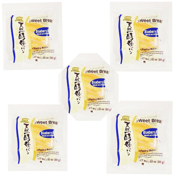 Generic Sweet Bread Blueberry Pastry Roll, 2.82 oz, Pack of 5