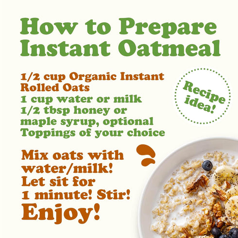 2 1 Food to Live Organic Instant Rolled Oats, Pounds - Ready in Minute Non-GMO Whole Grain Oatmeal. Good Source