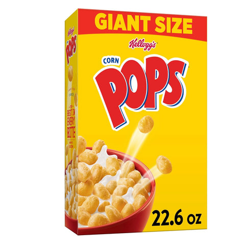 Kellogg's Corn Pops Breakfast Cereal, 8 Vitamins and Minerals, Kids Snacks, Giant