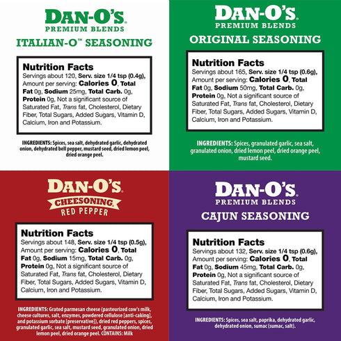 4 Pack Dan-O's Seasoning - All-Purpose Seasoning & Spices for Cooking & Grilling Anything - meat, vegetables, snacks