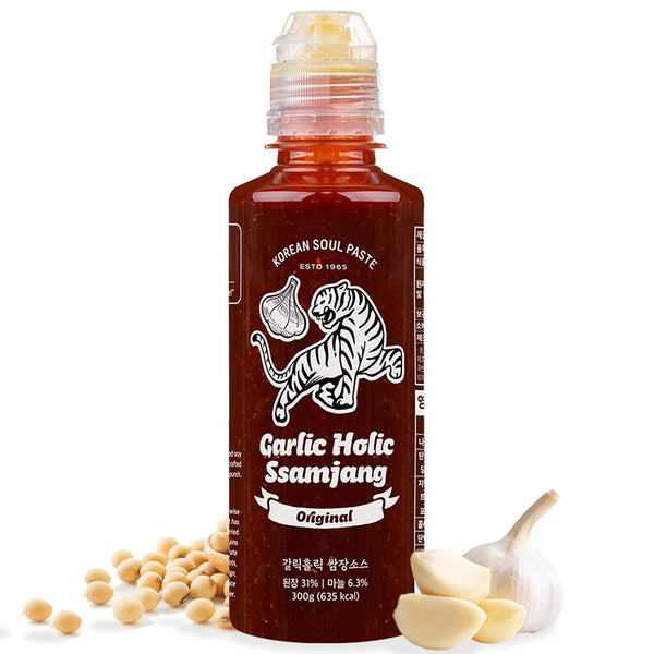 KOREAN SOUL PASTE ESTD 1965 GARLIC HOLIC Korean Garlic Holic Ssamjang Squeeze Tube Vegan Gluten-Free Spicy and Sweet Seasoned