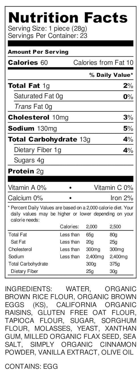 4 100% (22oz, 624g Ebans Bakehouse Fresh Baked Gluten-Free Cinnamon Raisin Bread - Loaves - Natural - Soy, Wheat