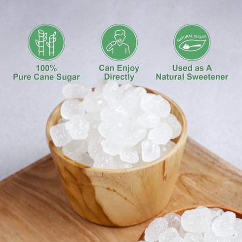 (2.2lb) SUN RIGHT Natural Crystal Rock Sugar Pure Cane Sweetener for Baking, Desserts, Tea, Coffee, Beverages, Herbal