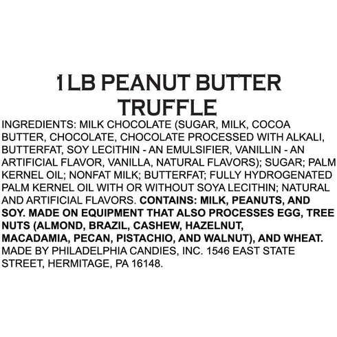 1 lb Philadelphia Candies Milk Chocolate Peanut Butter Truffles Net Wt