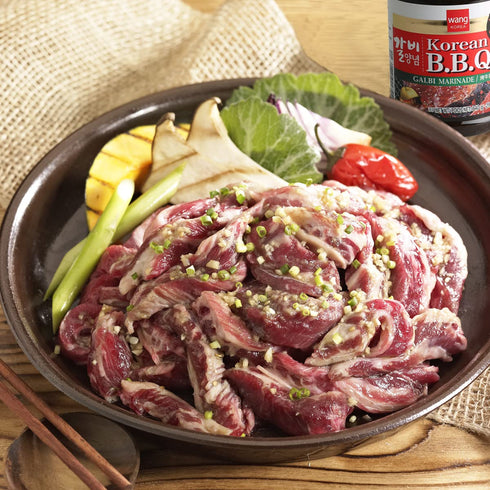 Galbi Kalbi 16.93 oz Wang Marinade - Korean BBQ Sauce for Beef Short Ribs, Sweet & Smoky Marinade, Authentic Korean Rib