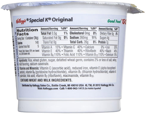 1.25 oz 6 Kellogg's Special K Special K Cereal-in-a-Cup - - ct