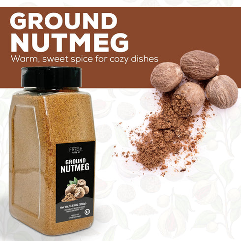 17.63oz (500g) Fresh Finest Ground Nutmeg Powder, Best for Sweet & Savory Recipes, Premium Spice for Cooking