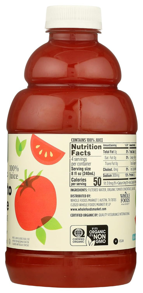 365 100% 32 oz by Whole Foods Market, Organic Juice, Tomato, fl