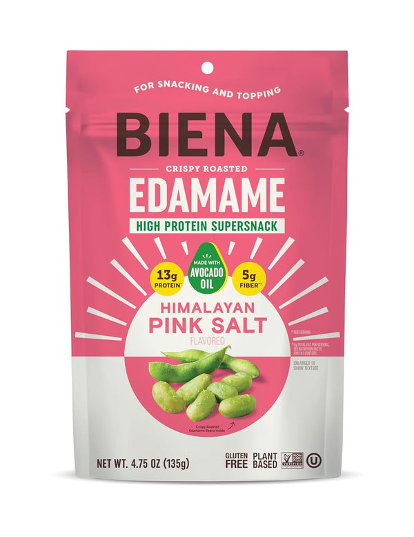 Biena Foods Himalayan Pink Salt Roasted Edamame, 4.75 OZ